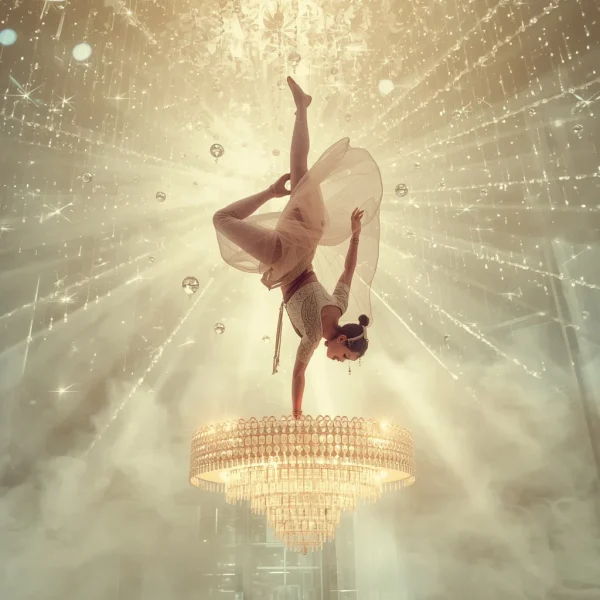 Heavy Designer Pastel Saree Fairy Light Sparkles Chandelier Handstand | trending prompt