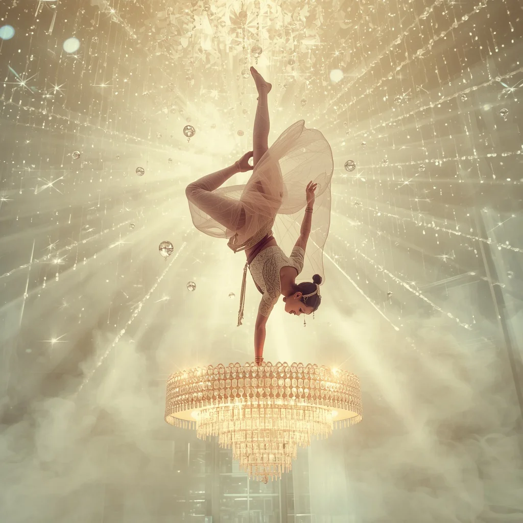 Heavy Designer Pastel Saree Fairy Light Sparkles Chandelier Handstand | trending prompt