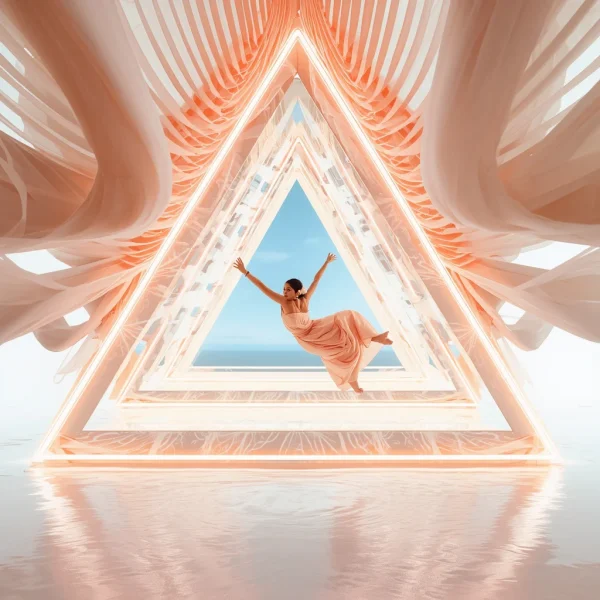 Heavy Designer Pastel Saree Water Glow Ripple Triangle Leap | ai prompt generator